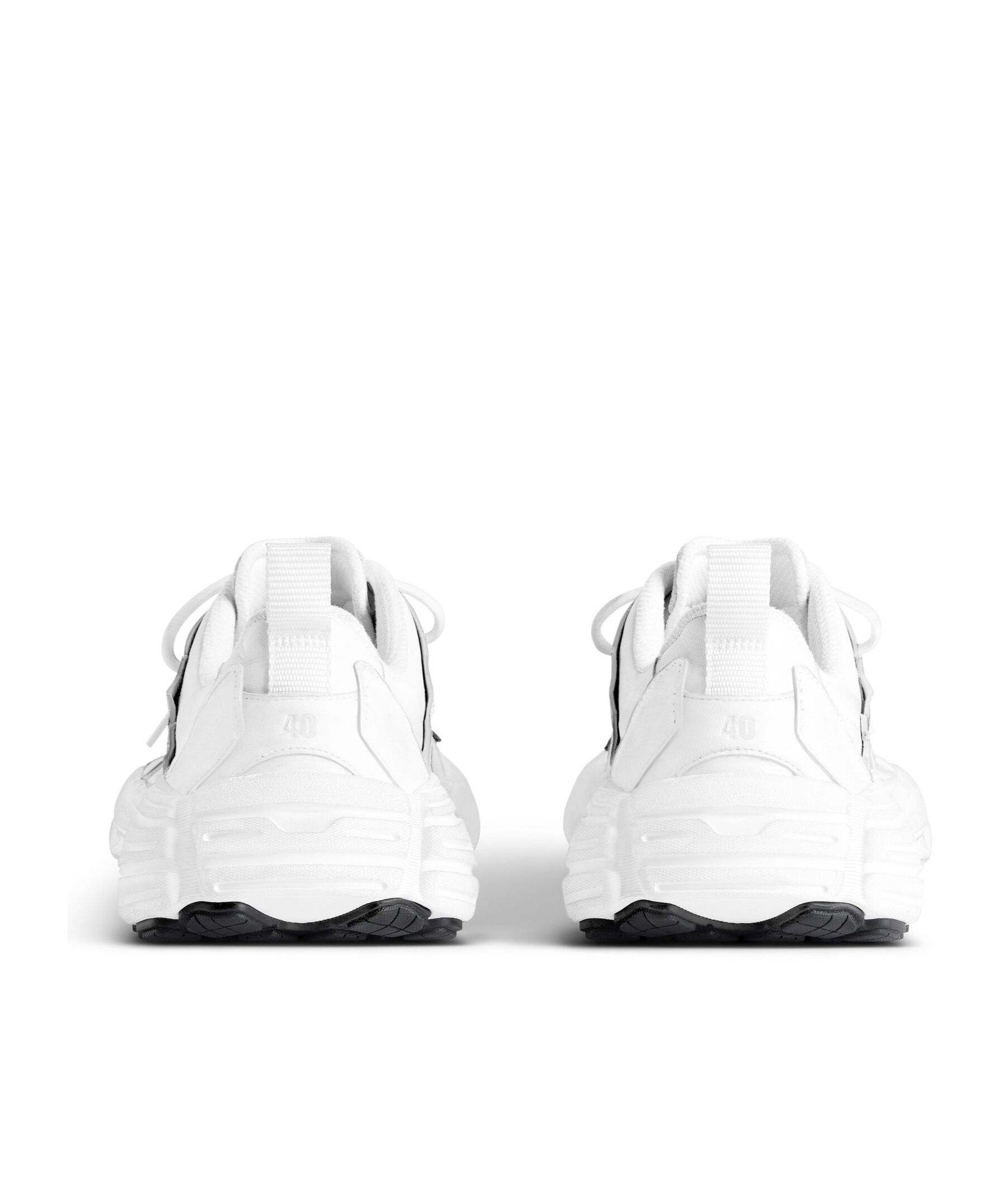 Balenciaga Women Monday Low-top Sneakers In Leather In White/black/gray