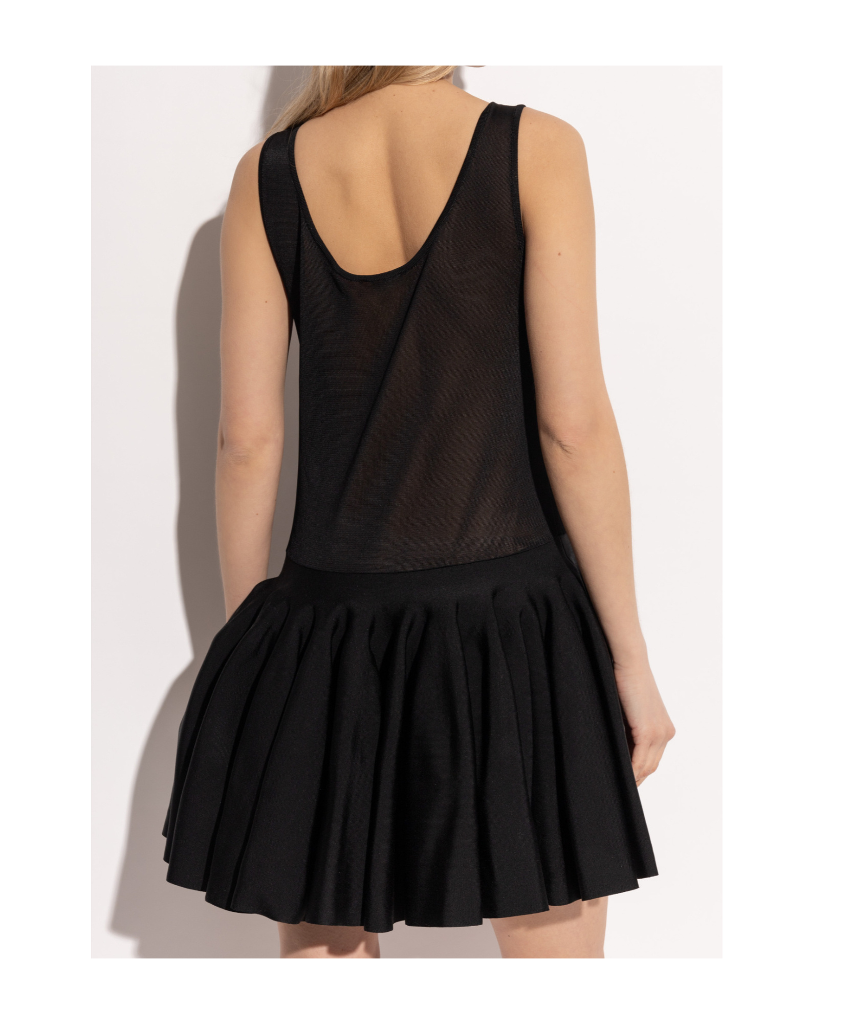 Shop Alaïa Knitted Godet Dress In Black
