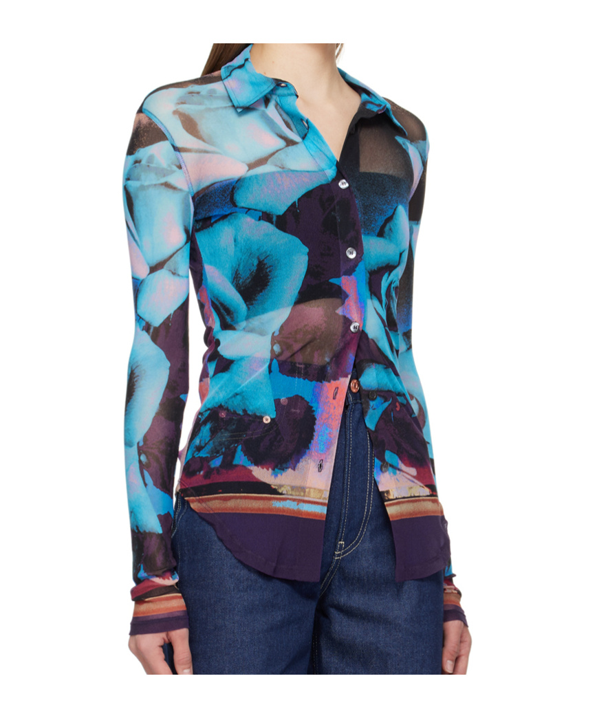 Shop Jean Paul Gaultier Long-sleeved Shirt In Blue