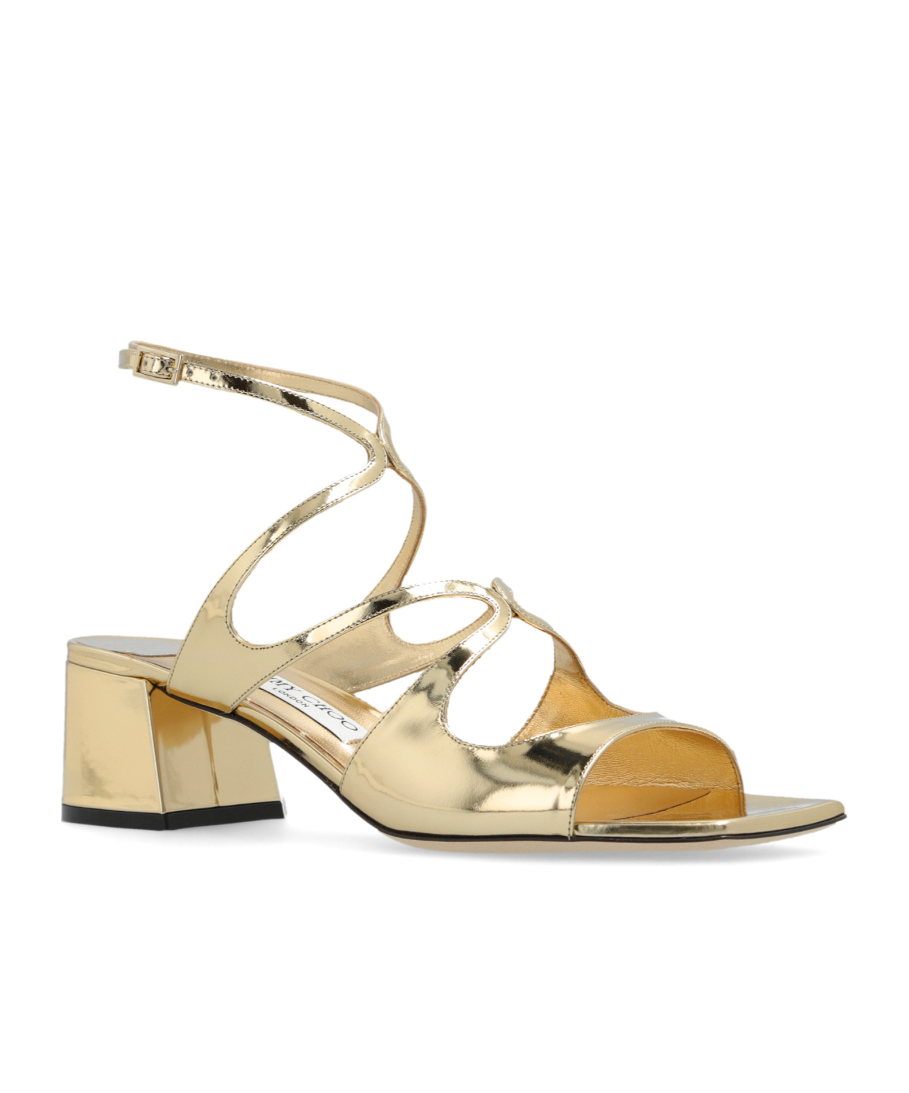 Jimmy Choo Azilia Strappy Metallic Sandals In Nude