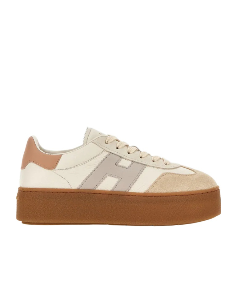 Hogan Cool H Patch Platform Sneakers In Neutral