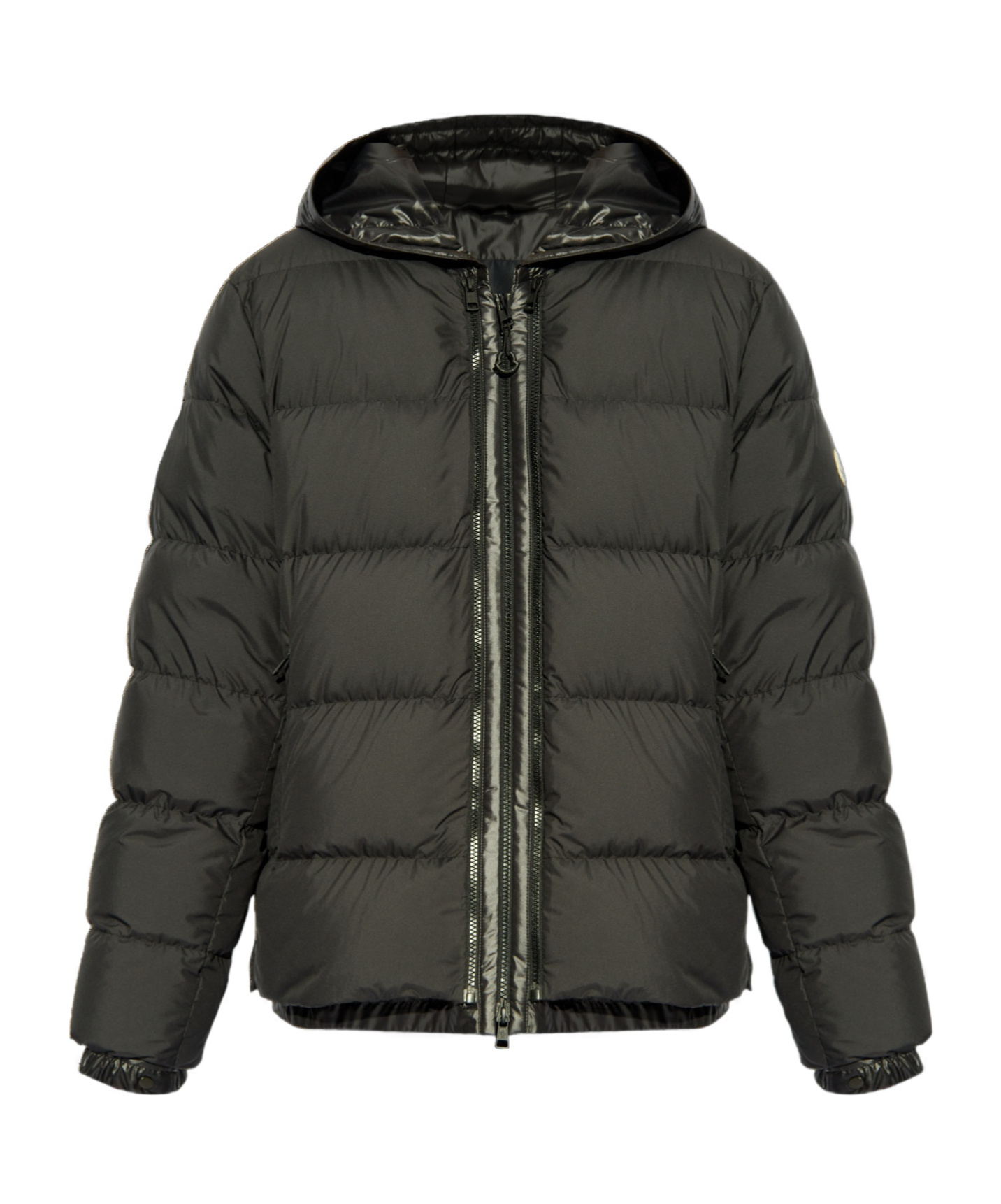 Moncler Zip-up Hooded Puffer Jacket In Black