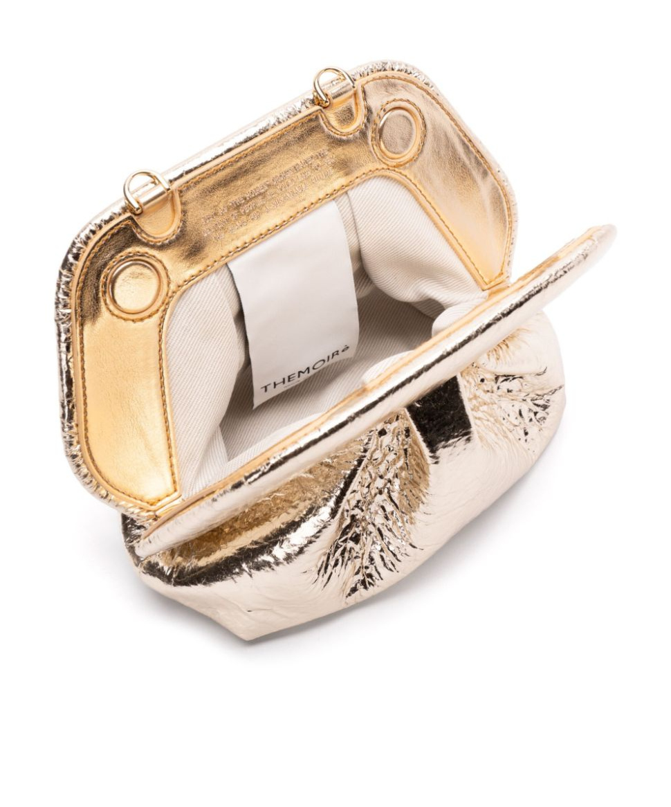 Themoirè Pineapple Cross Body Bag With Pleat Detailing In Nude