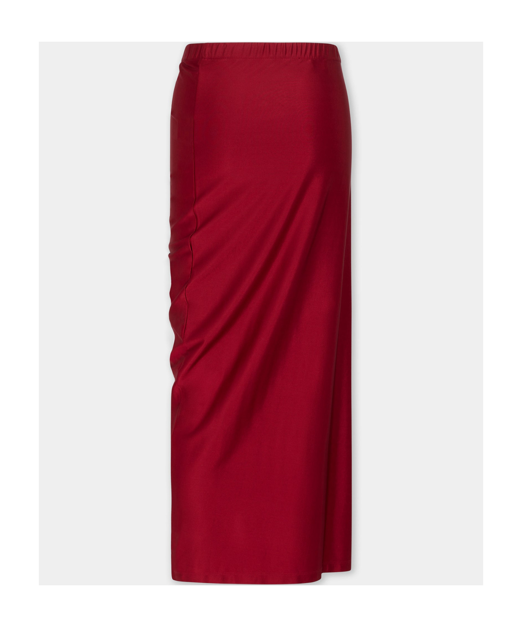 Rabanne Gathered Jersey Midi Skirt In Scarlet Red In Red