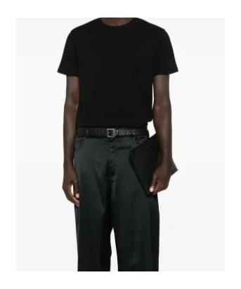 Saint Laurent Regular Fit Crew Neck Short Sleeve T-shirt In Black