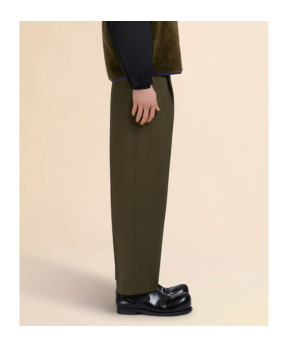 Marni Deep Green Wool Trousers In Green