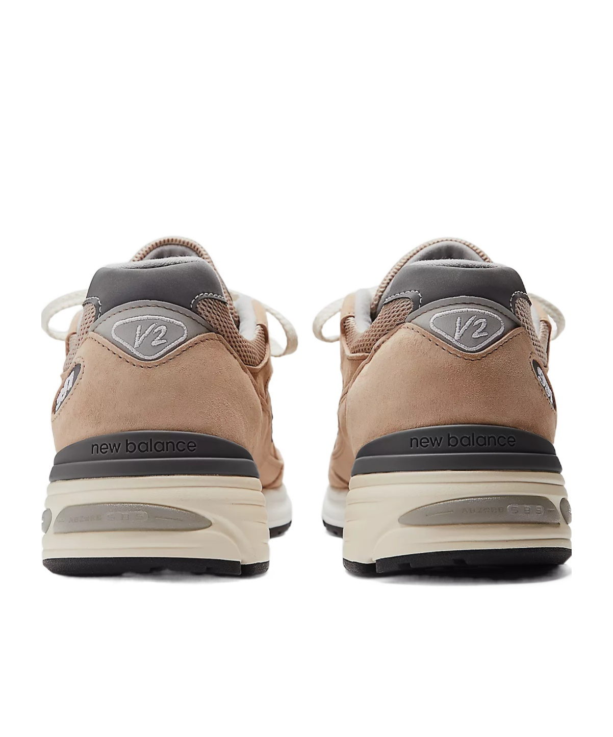 New Balance 991 V2 Suede And Mesh Low-top Sneakers In Nude