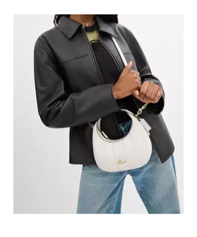 Coach Carmen Quilted Mini Crossbody Bag In White