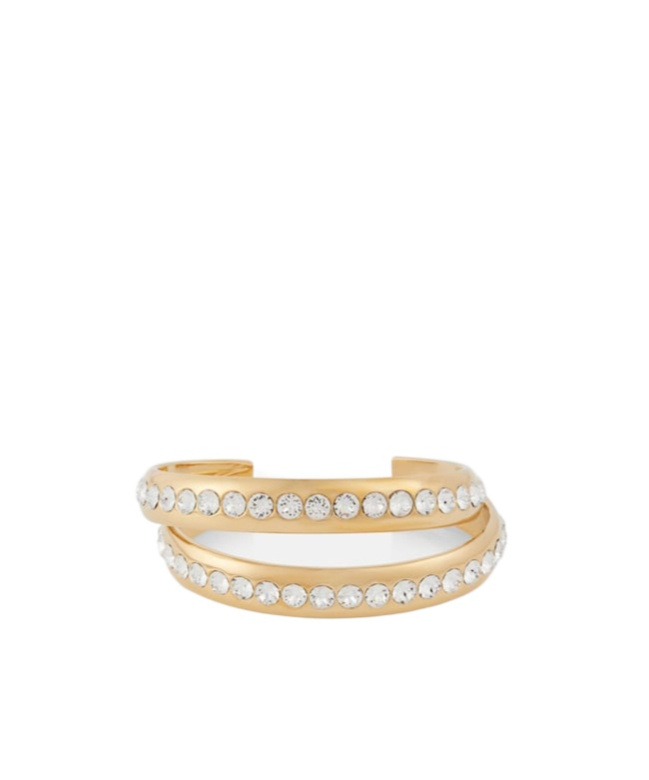 Amina Muaddi Jahleel Crystal-embellished Bangle In Yellow