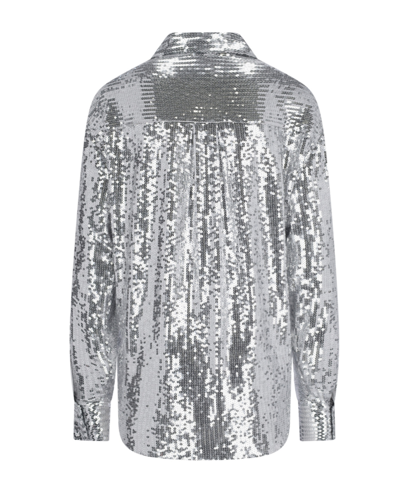 Giuseppe Di Morabito Sequin Embellished Collared Neck Long Sleeves Top In Gray