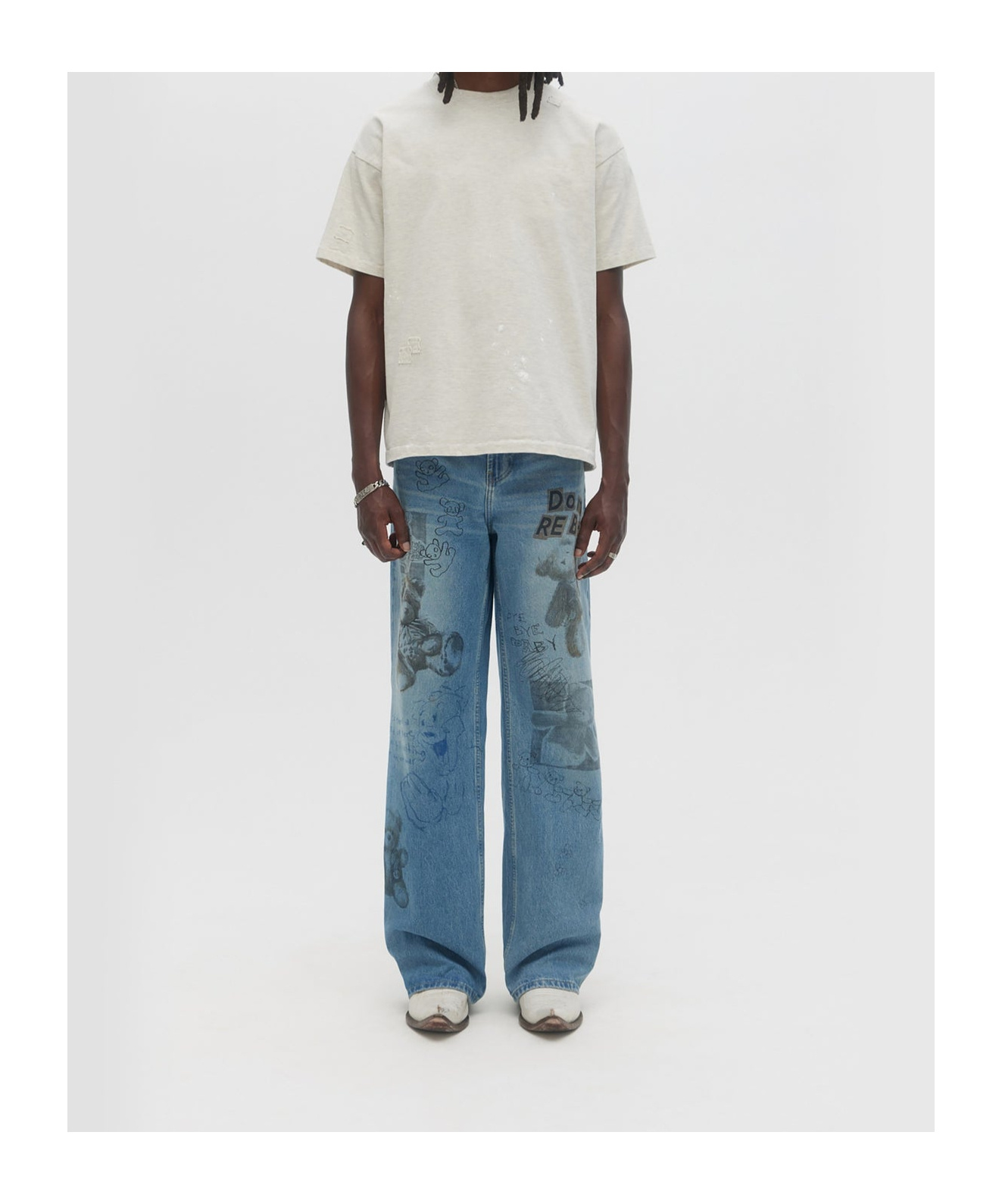 Domrebel Belt-loop Jeans In Blue