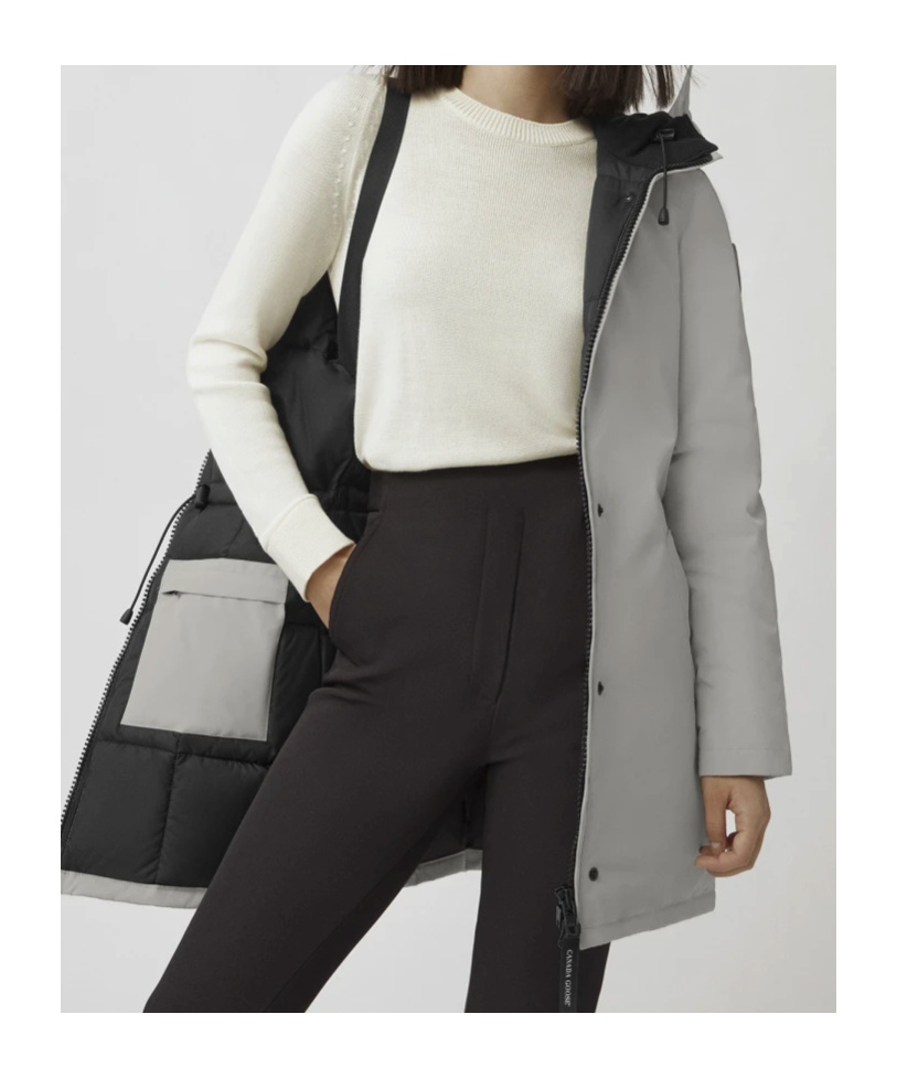 Shop Canada Goose Logo Down Jacket In Gray