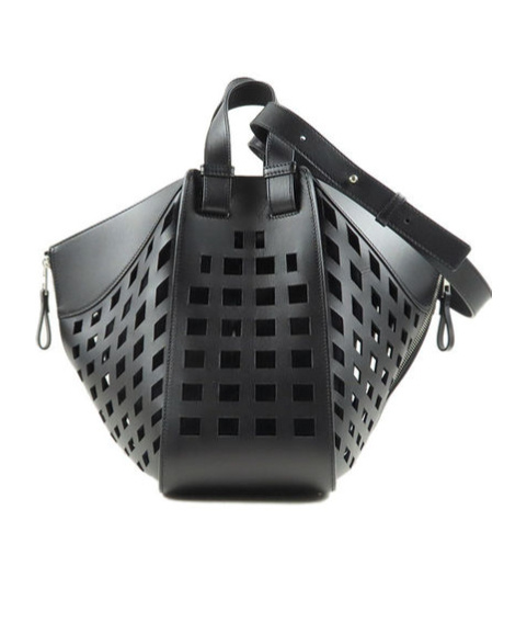 Loewe Hammock Logo Shoulder Bag In Black