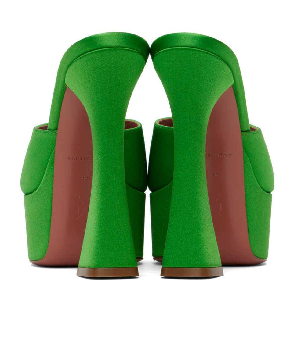 Amina Muaddi Green Dalida Plateau Heeled Sandals In Green