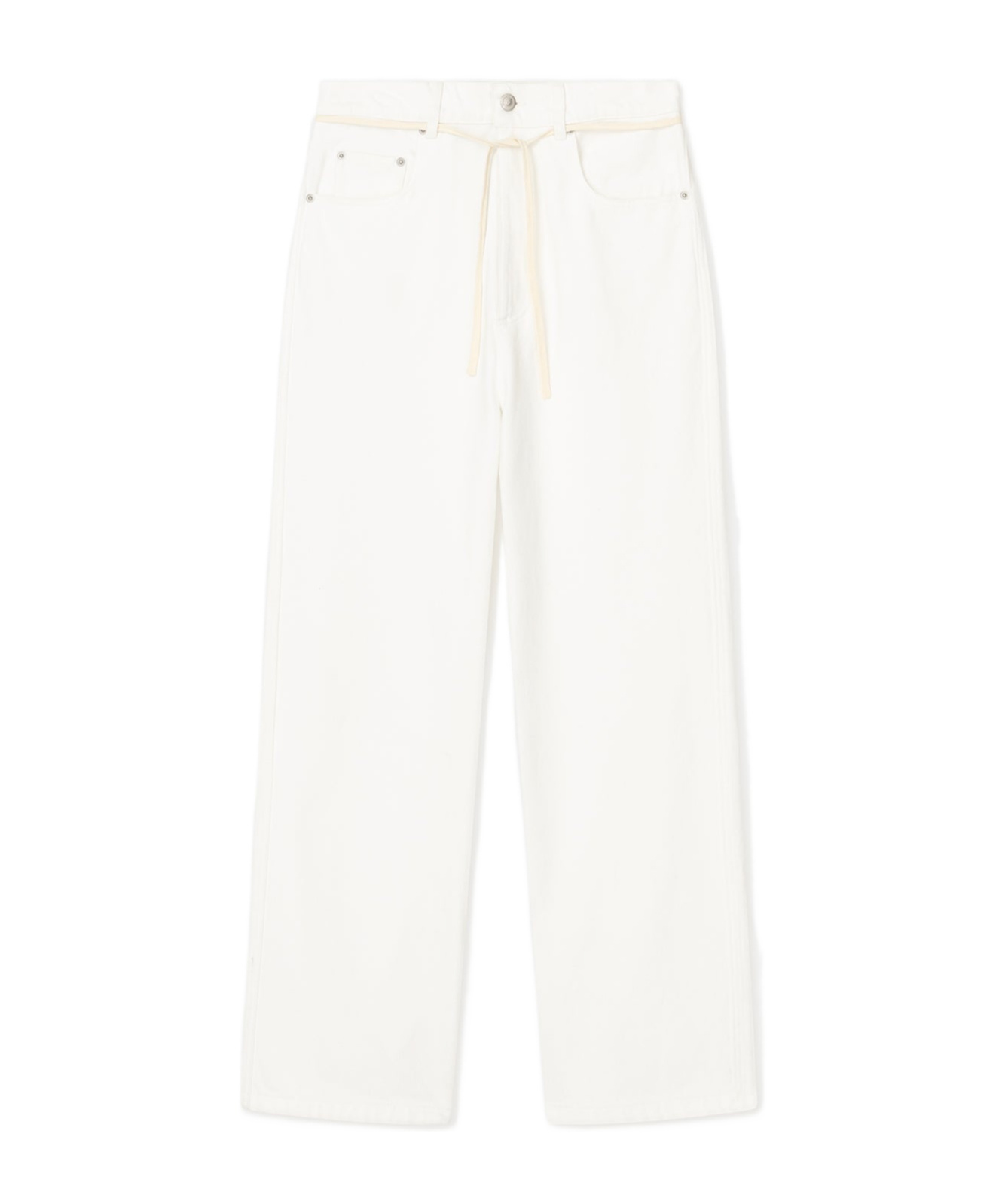 Nanushka Tied-waist Wide-leg Jeans In White