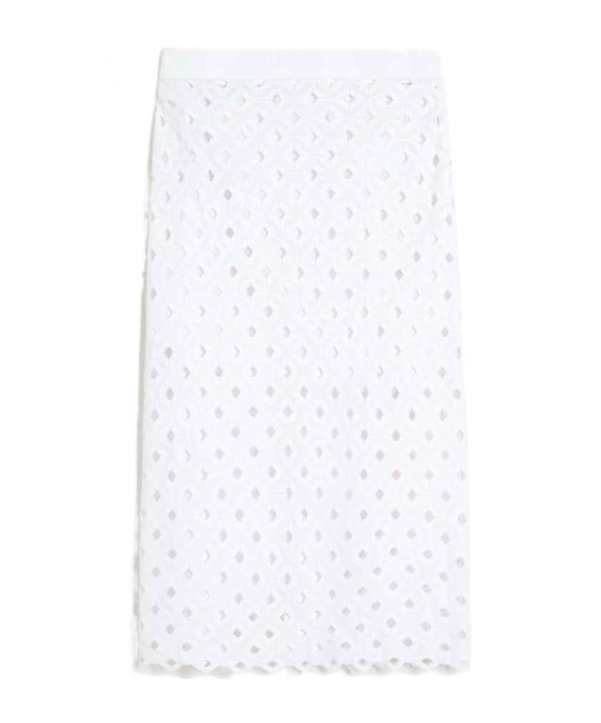 Max Mara Cutout Skirt In White