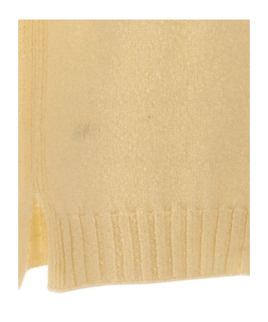 Jil Sander Crew Neck Wool Sweater With Side Slits In Nude