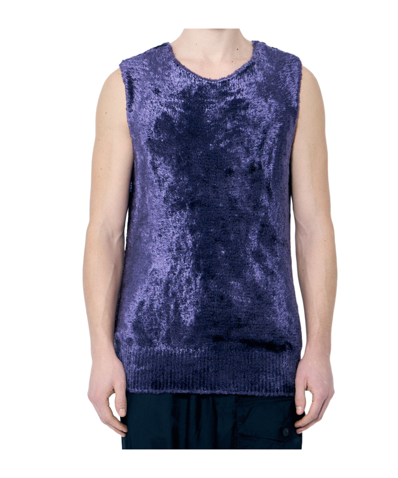 Dries Van Noten Fluffy Knit Top In Blue
