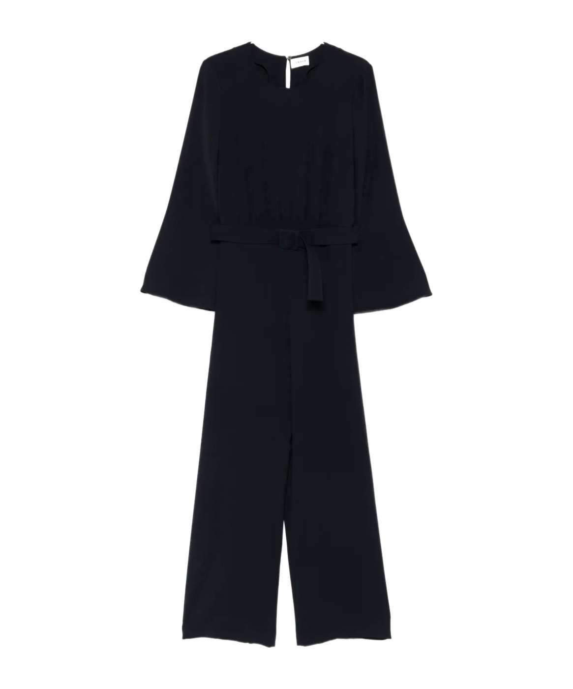 P.a.r.o.s.h Belted Bell-sleeve Jumpsuit In Black