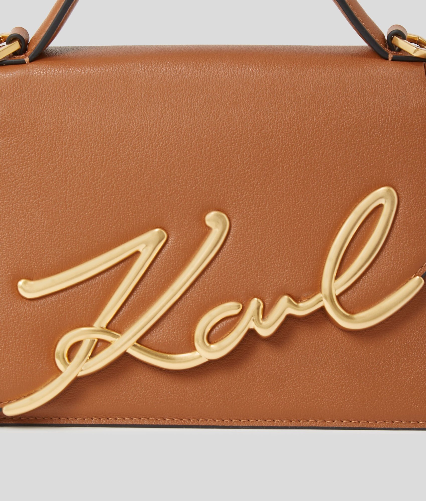 Karl Lagerfeld Medium Signature Crossbody Bag In Brown