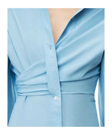 ALEXANDER WANG GATHERED COTTON SHIRT DRESS 