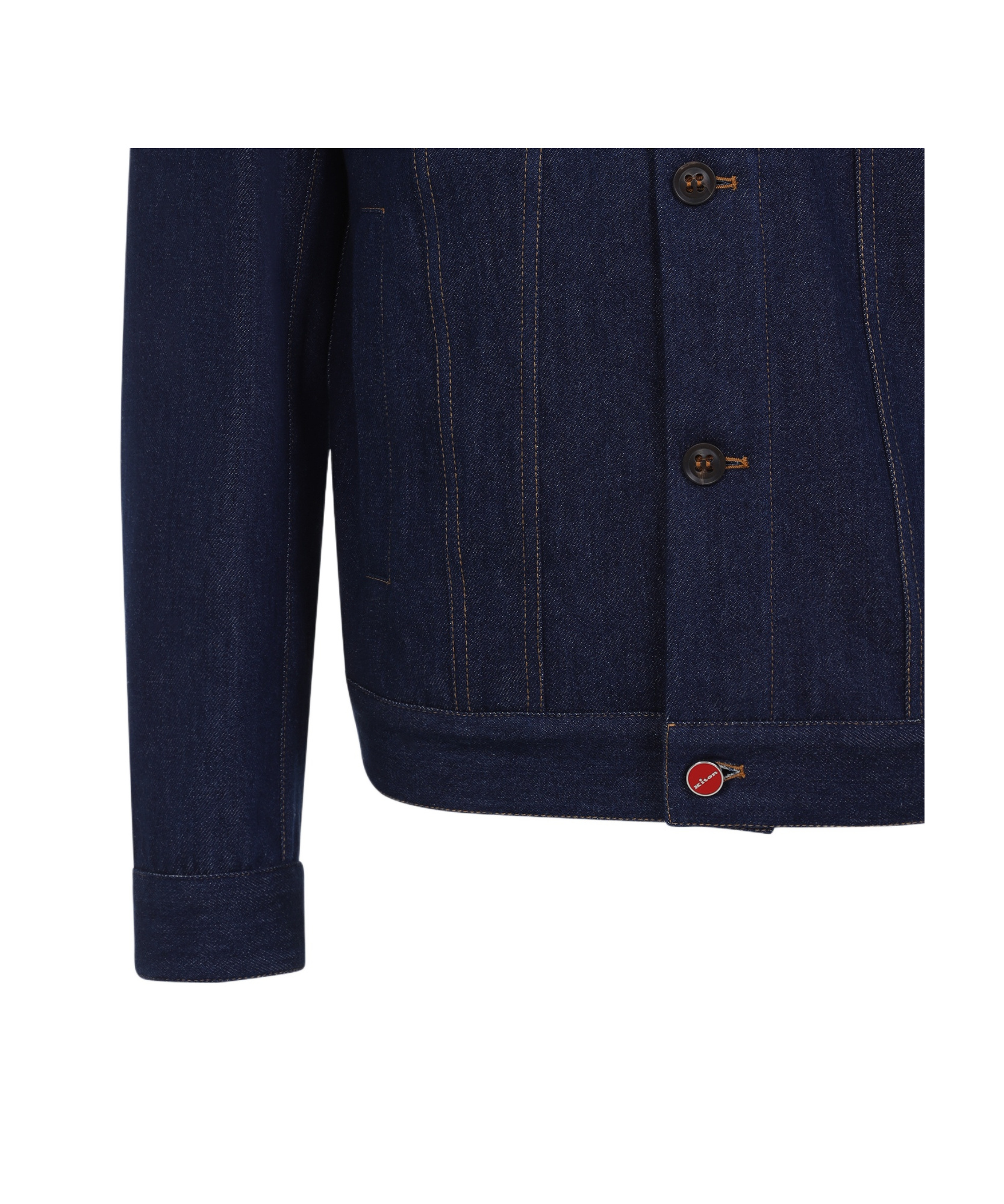 Kiton Cotton Jacket With Pointed Collar And Chest Pockets In Black