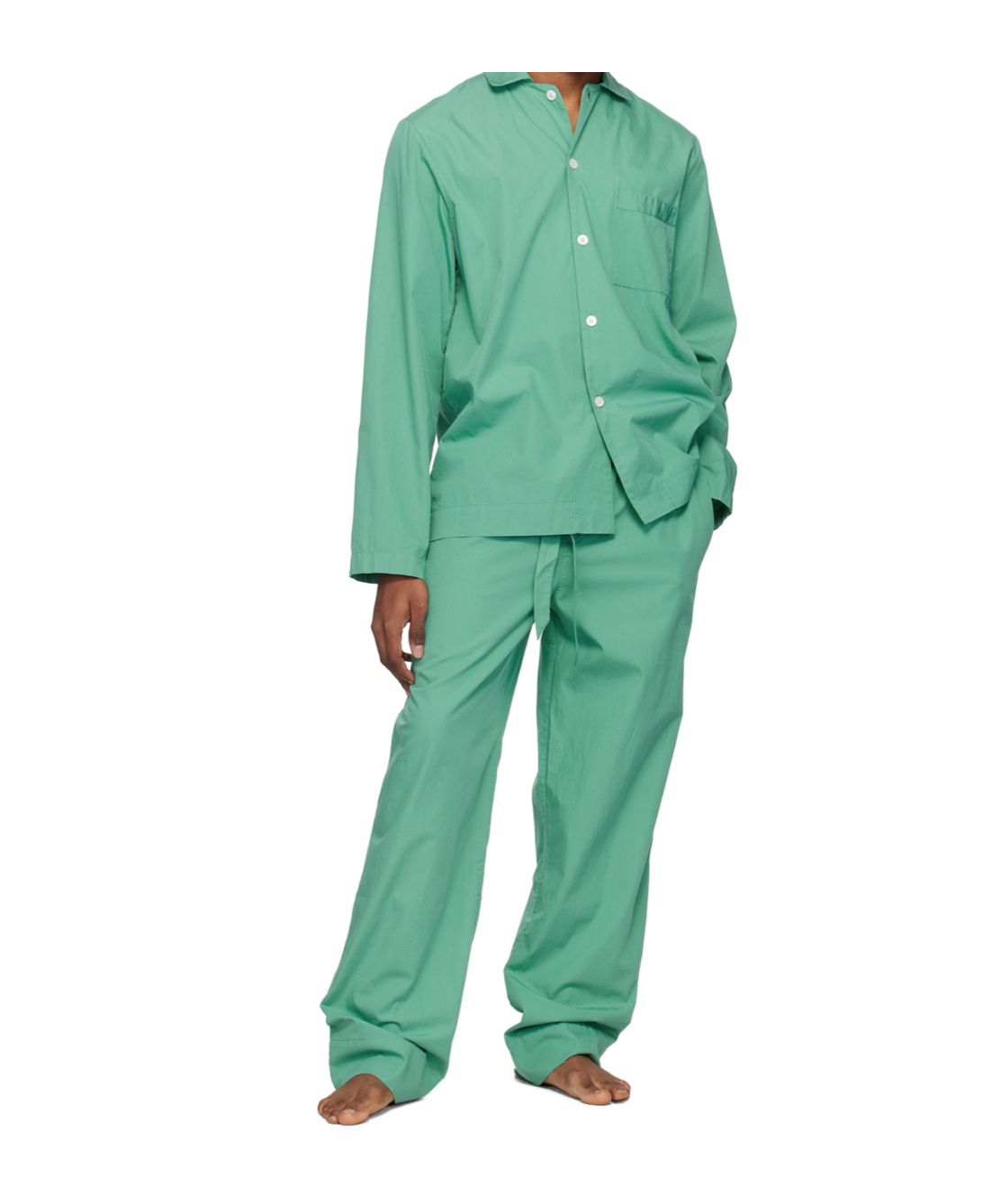 Tekla Drawstring Pajama Pants In Green