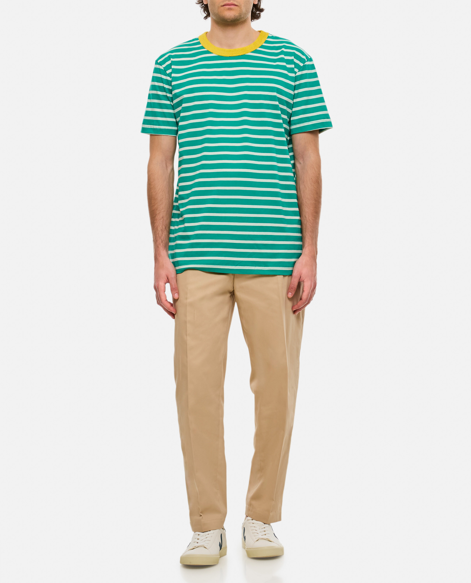 Howlin' Striped-print Crew-neck T-shirt In Green