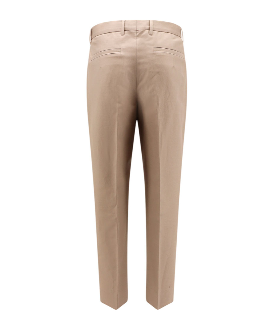 Zegna Pleated Tapered Trousers In Nude