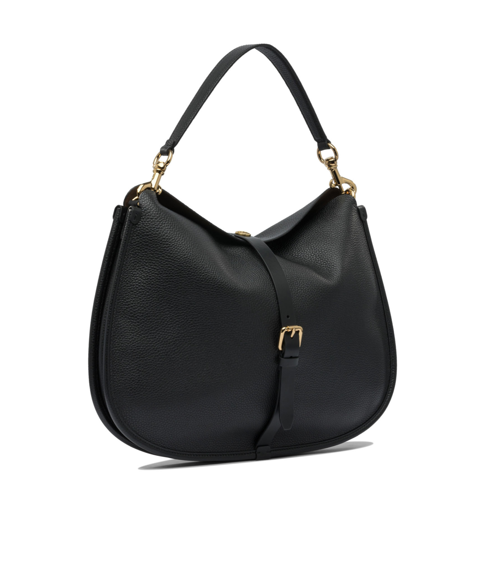 Etro Buckle-fastening Extra-large Leather Shoulder Bag In Black