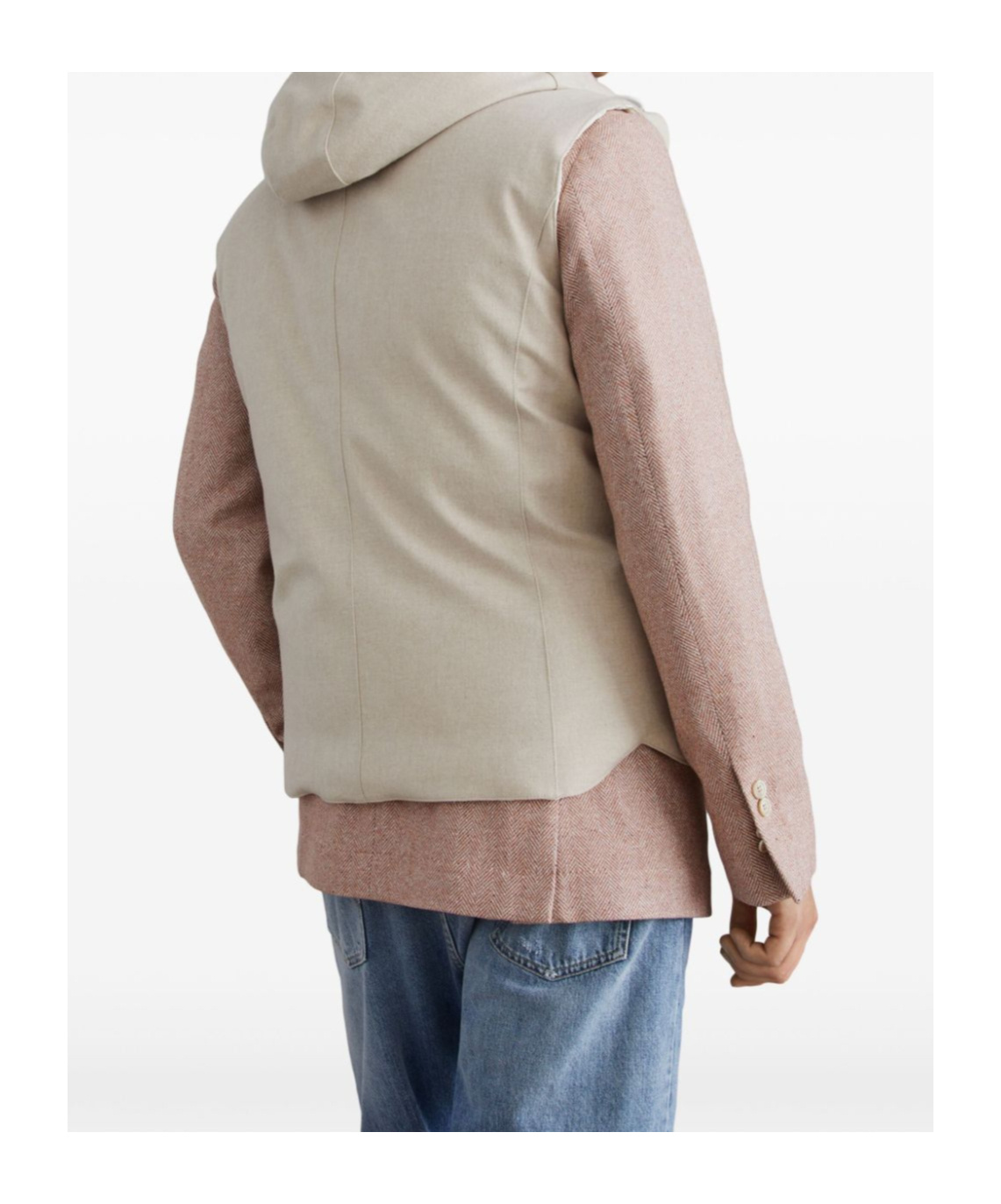 Brunello Cucinelli Sleeveless Jacket With Removable Hood In White