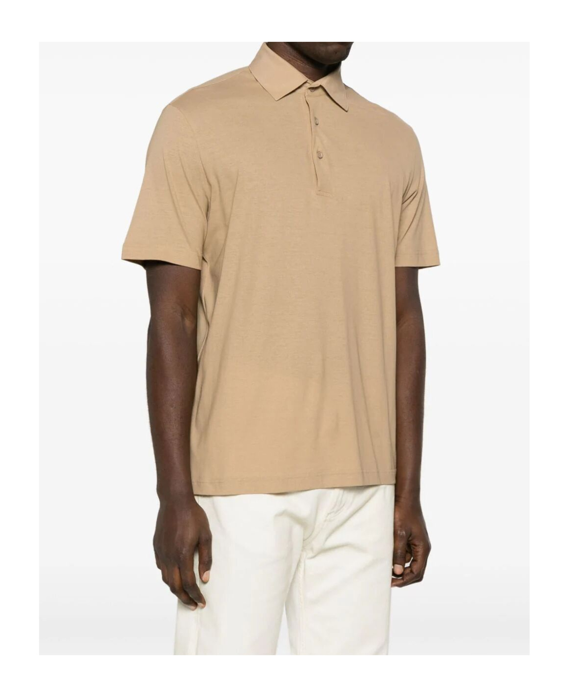 Herno Short-sleeve Cotton Polo Shirt In Neutral