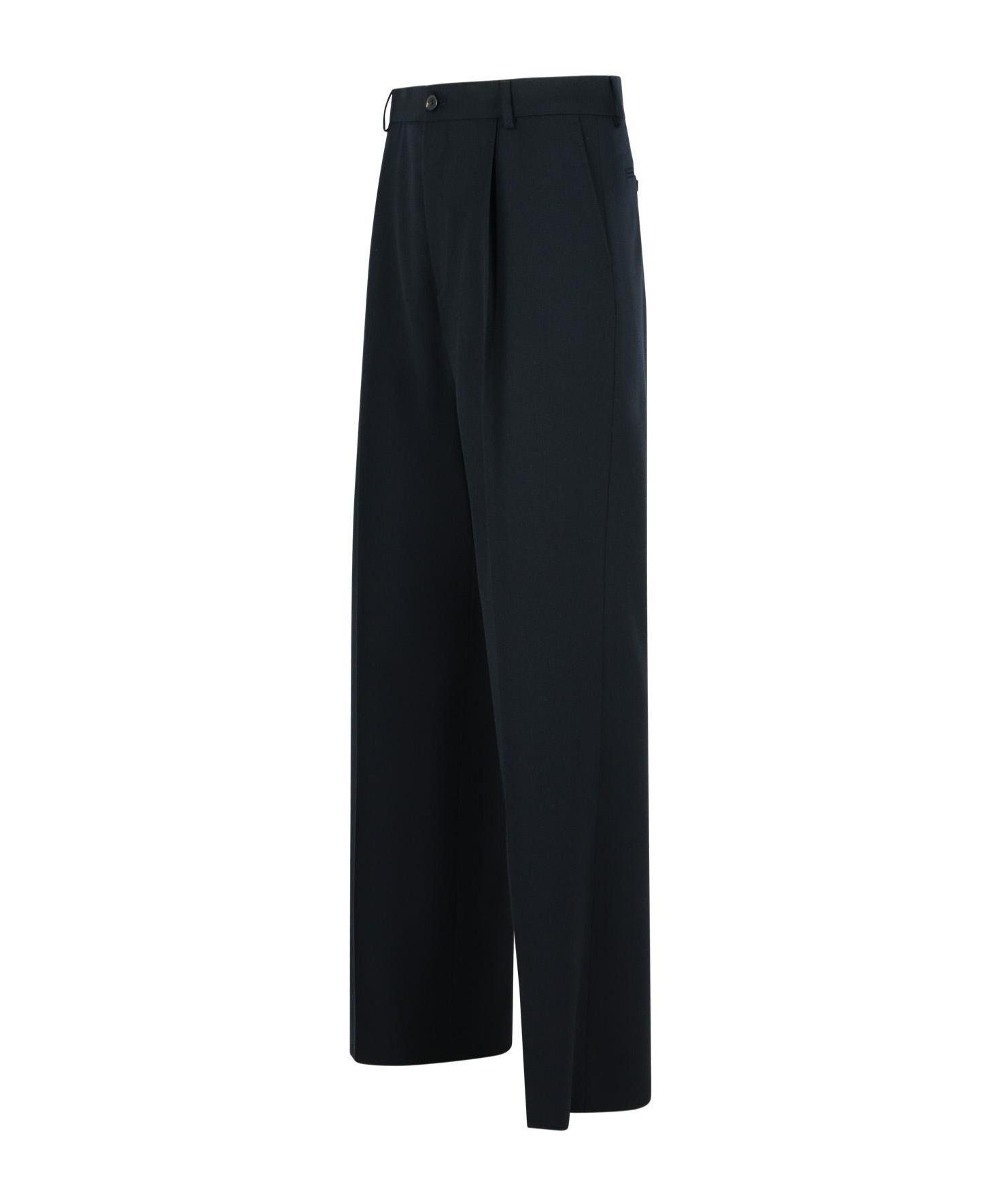 Dries Van Noten Pleated Trousers With Belt Loops And Back Pocket In Black