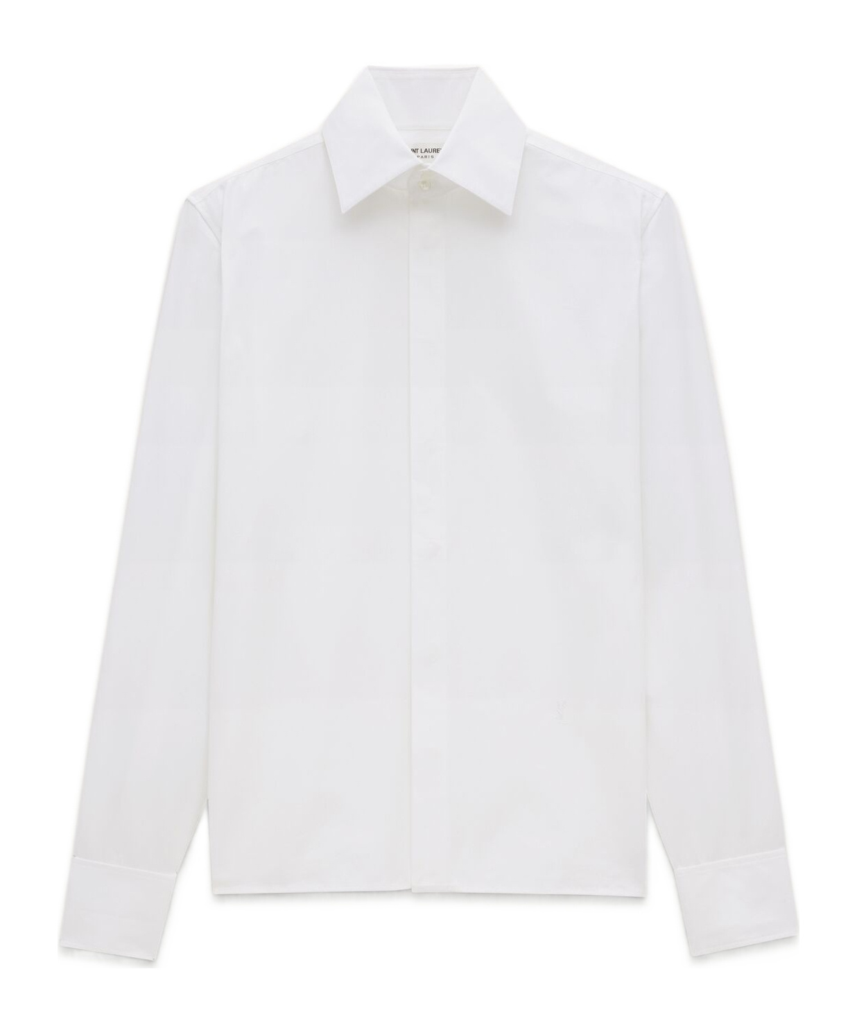 Saint Laurent Long-sleeve Cotton Shirt In White