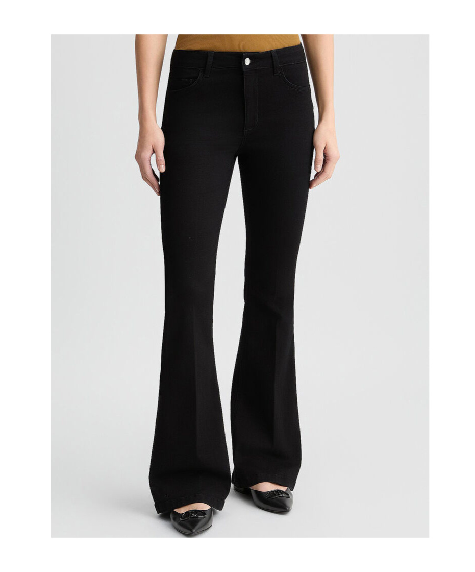 Shop Liu •jo Flared Jeans In Black