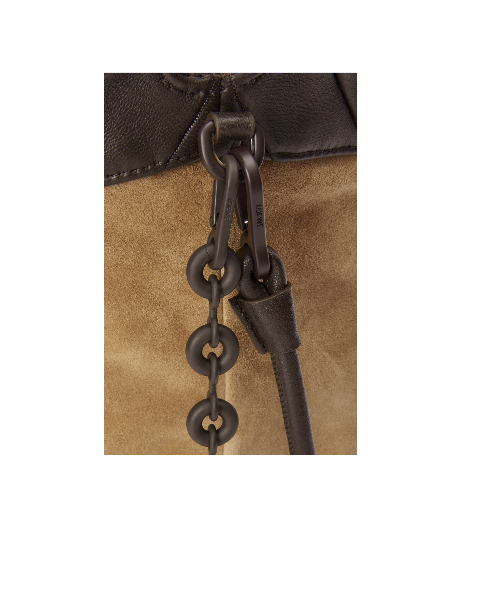 Loewe Womens Chocolate Flamenco Purse Leather Bucket Bag In Green