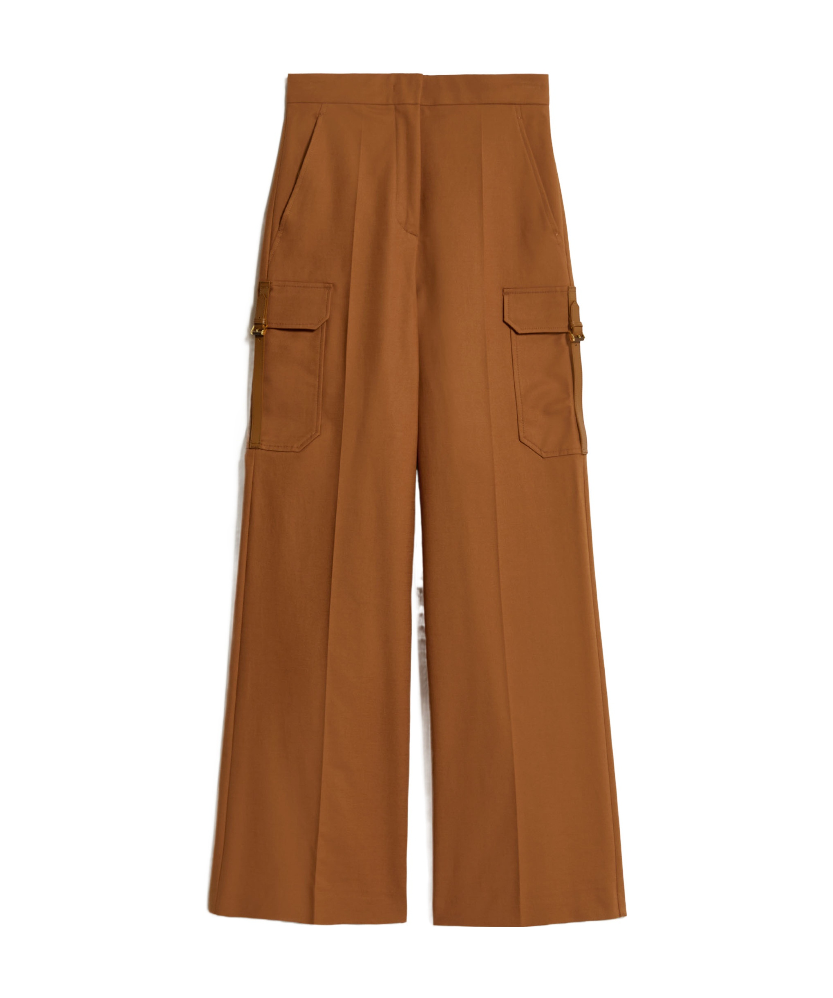 Max Mara Edda Logo-embroidered Trousers In Brown