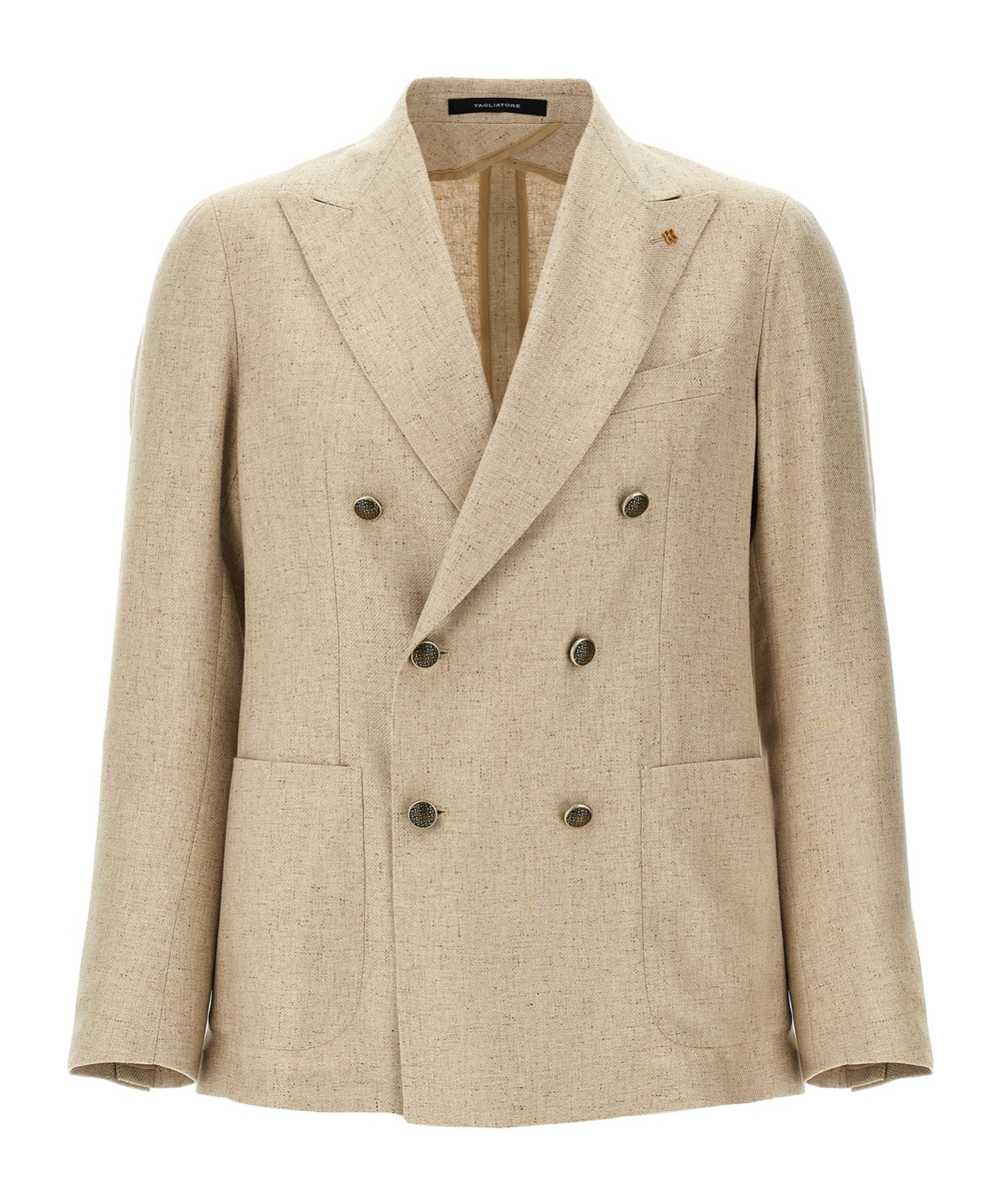 Shop Tagliatore Montecarlo Double-breasted Blazer In Nude