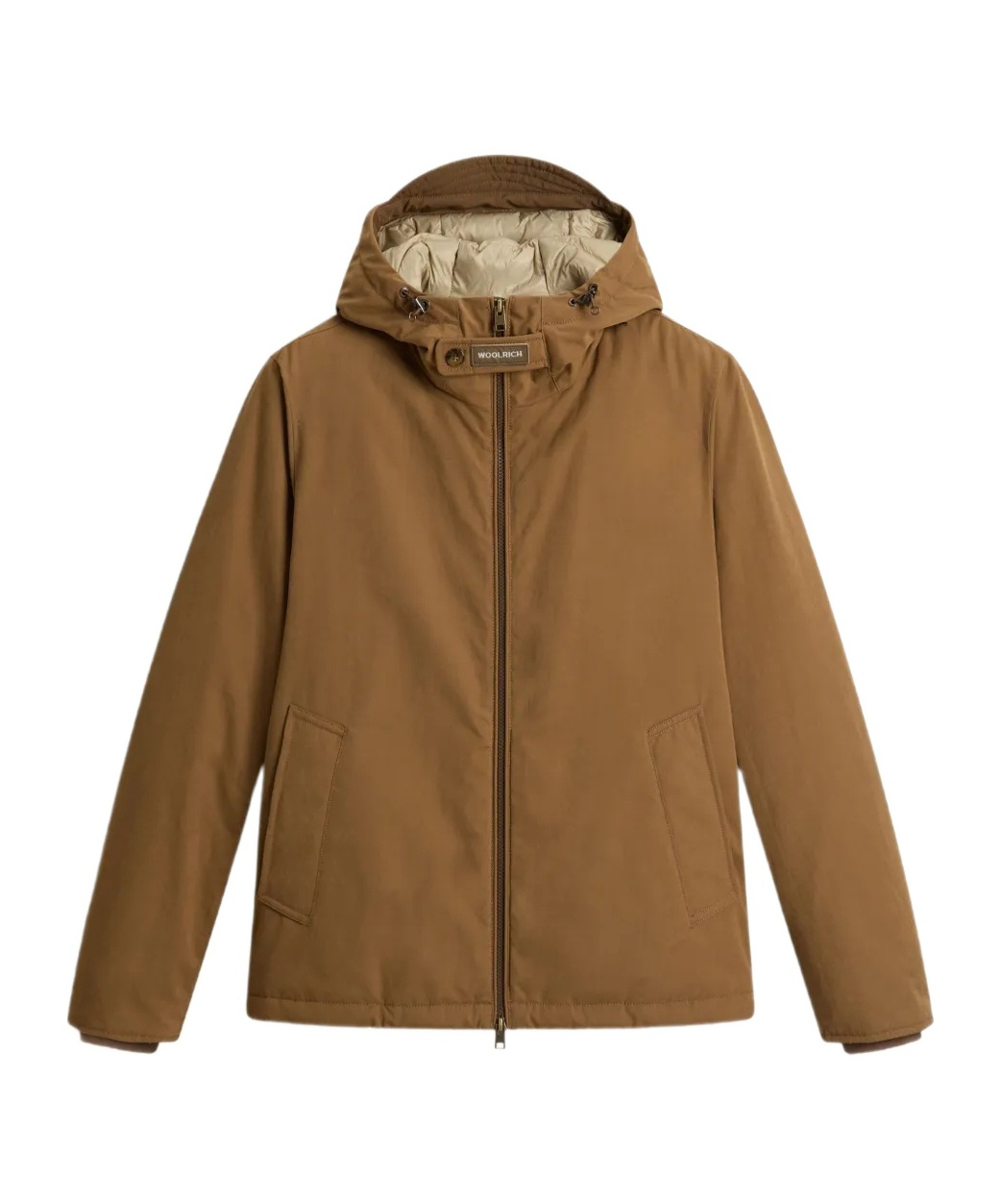 Woolrich Padded Brown Jacket With Adjustable Hood In Brown