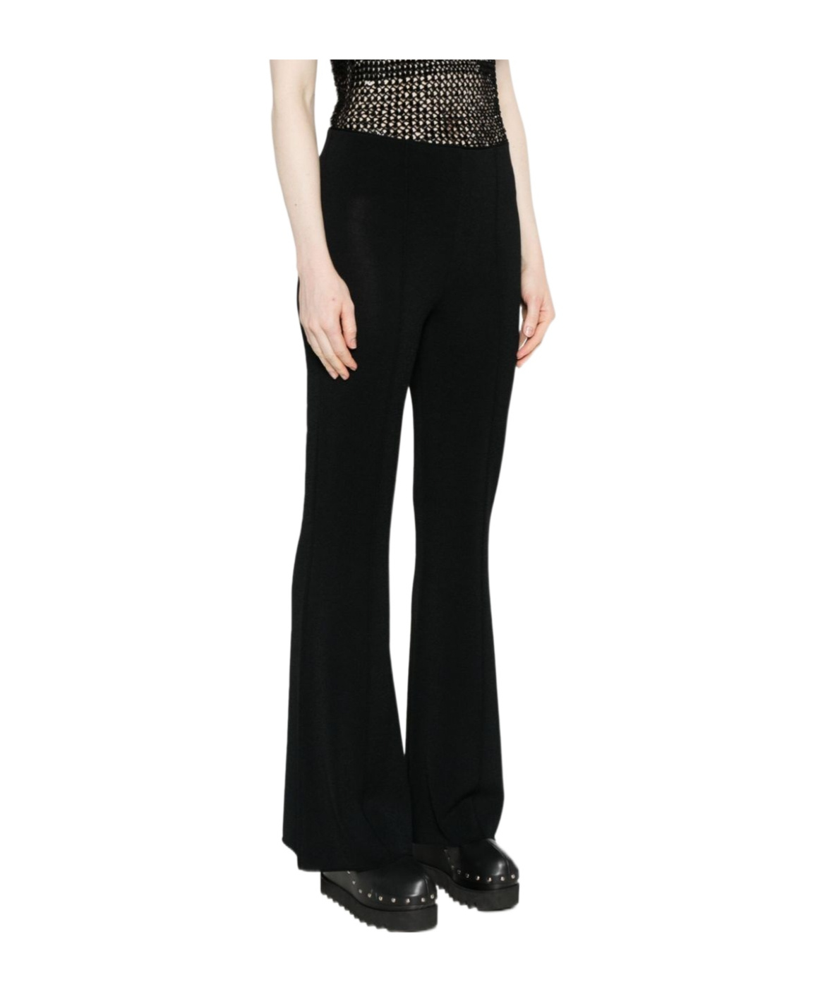 Ermanno Scervino Exposed-seam Detail Flared Trousers In Black