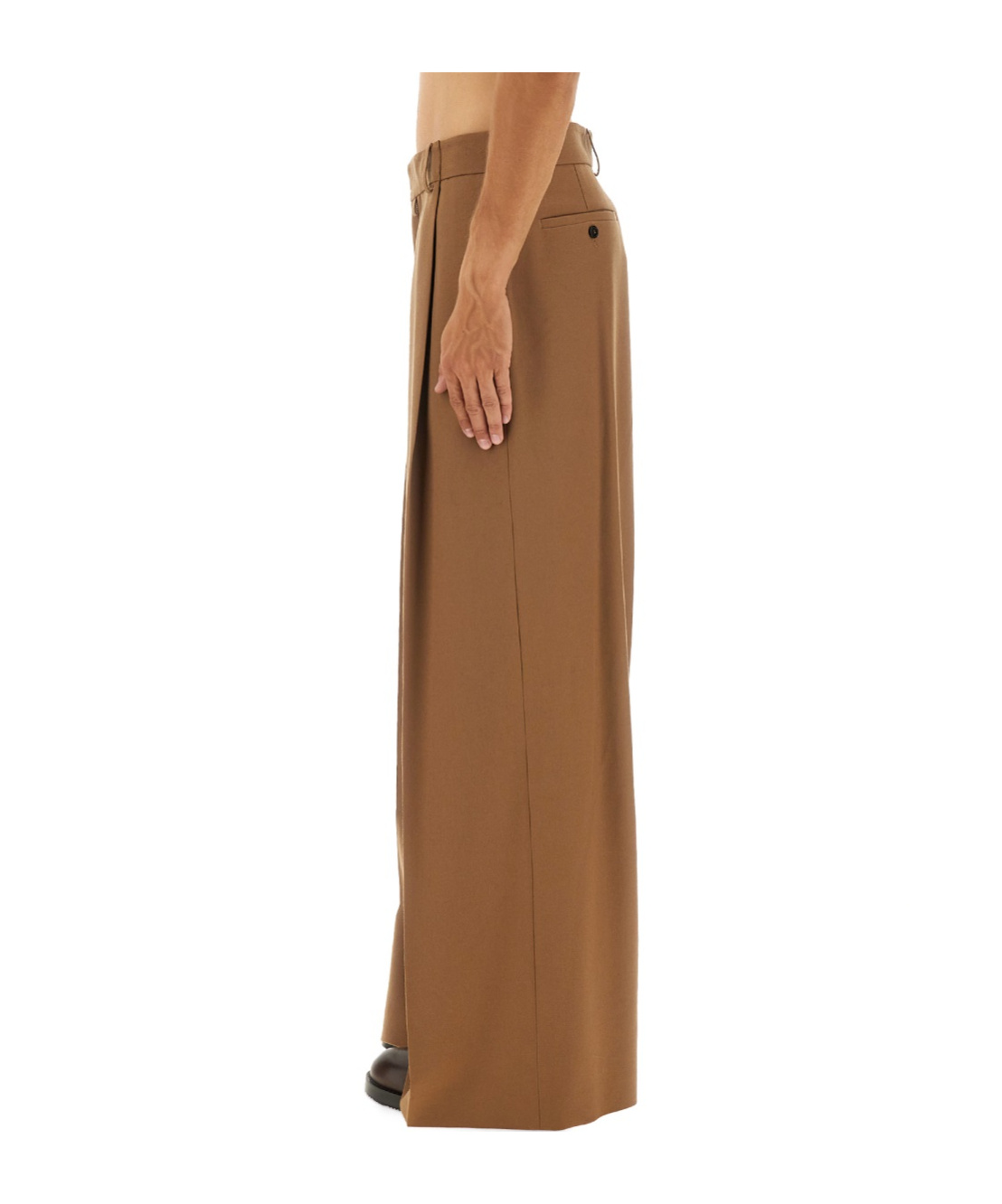 Dries Van Noten Wide Leg Trousers Featuring Pleats In Brown