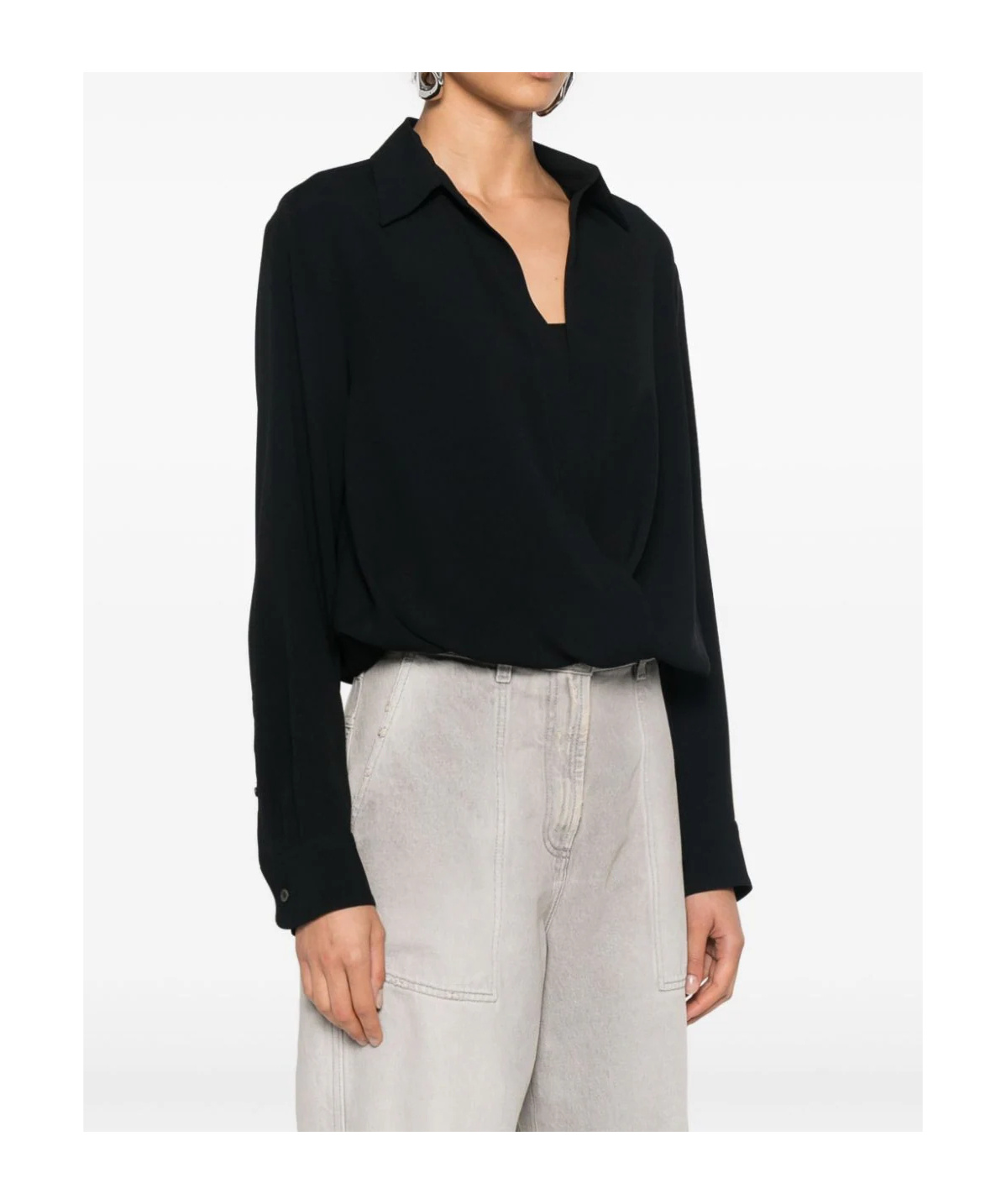 Dries Van Noten Cedal 9067 W. W.shirt In Black