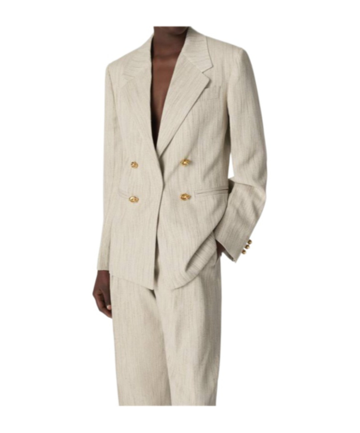 Bottega Veneta Women Melange Sand Viscose Blend Blazer