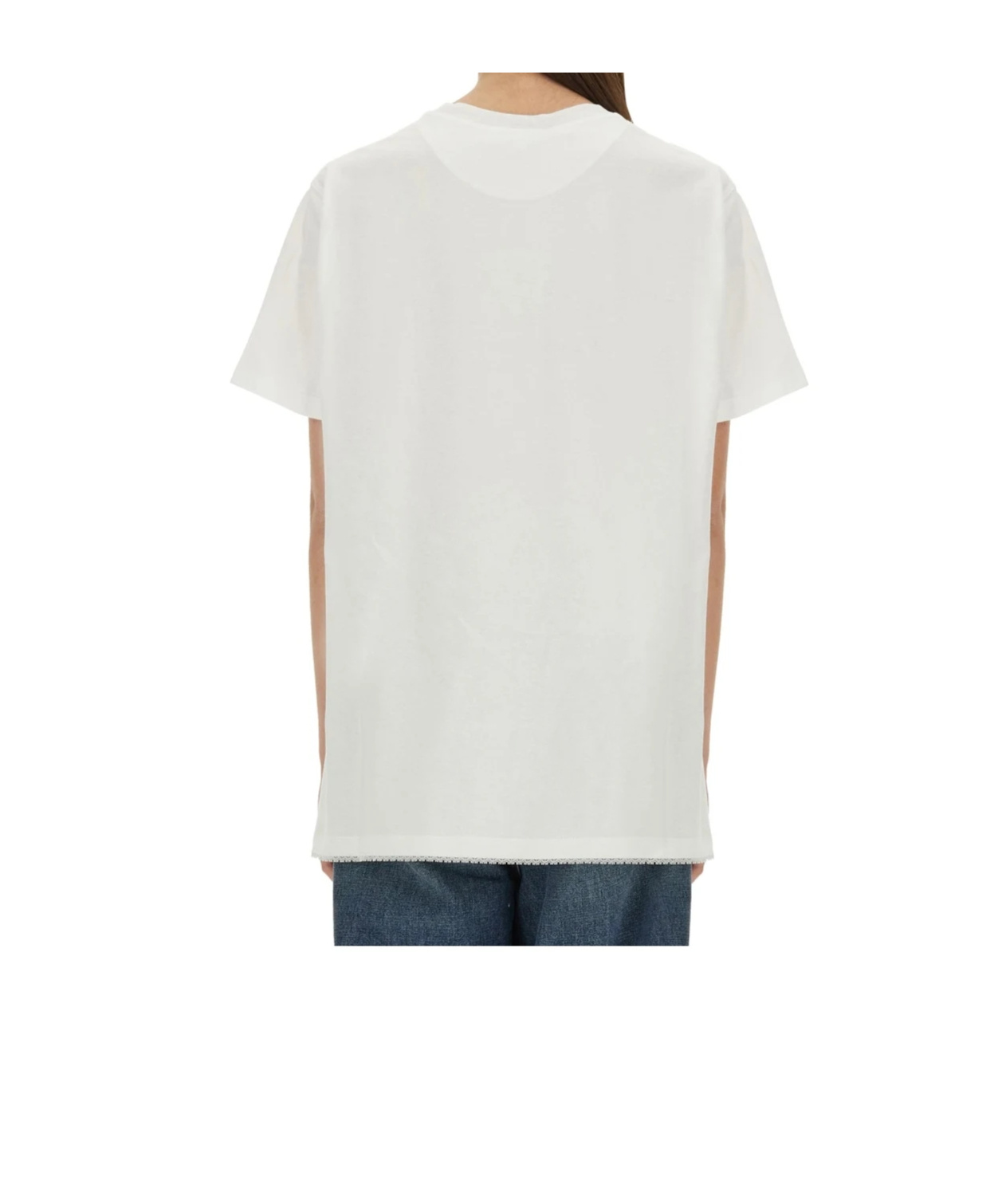 Stella Mccartney Lace Detail Graphic Print T-shirt In White