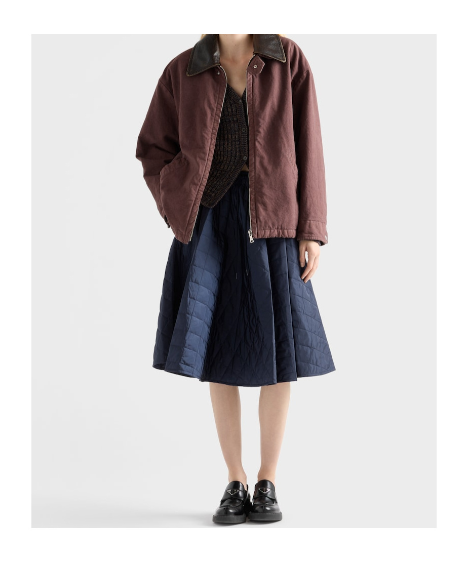 Prada Re-nylon Circle Skirt In Blue