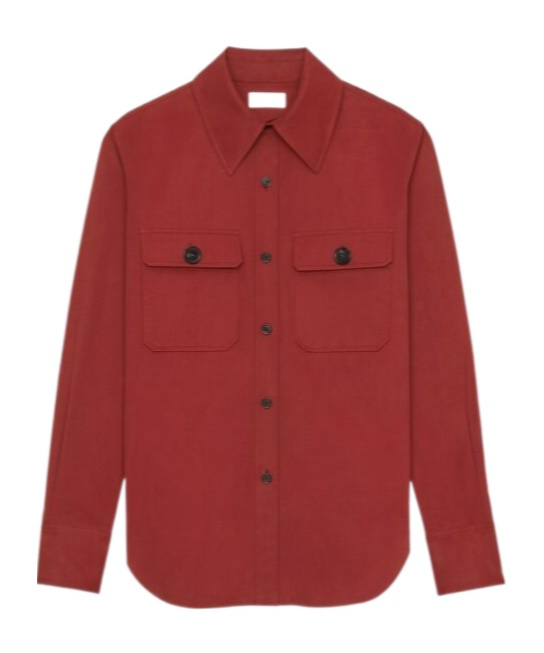 Saint Laurent Saharienne Long-sleeved Shirt In Red
