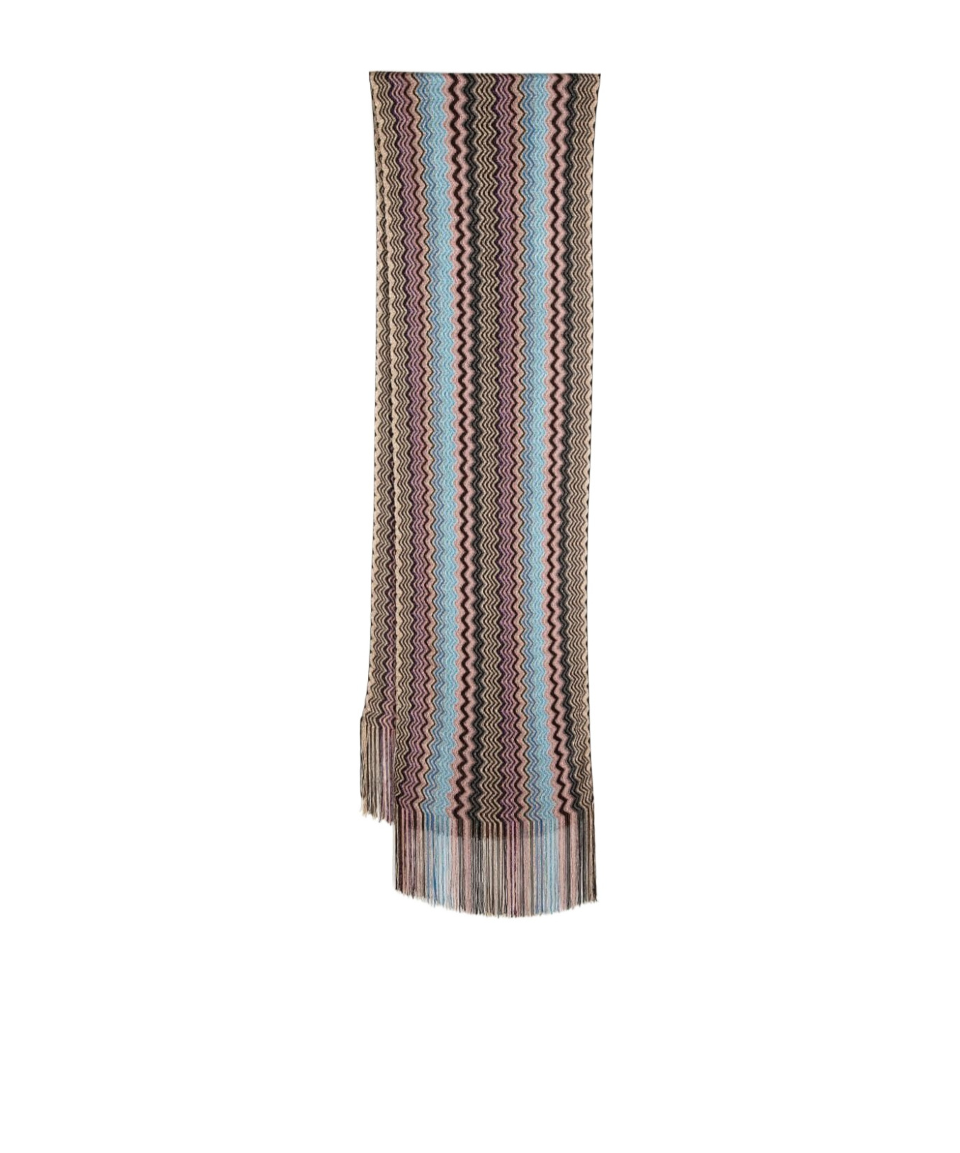 Missoni Zigzag Pattern Scarf In Brown