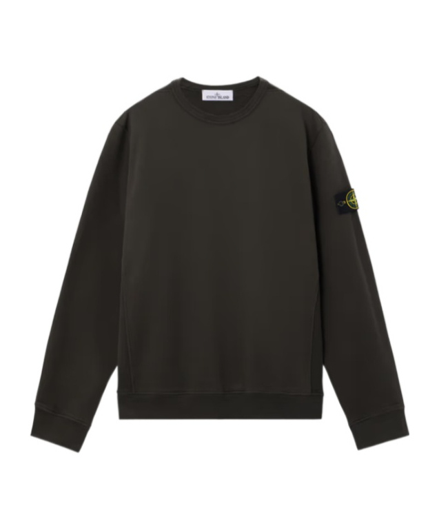 Stone Island Regular-fit Crewneck Sweatshirt With Ribbed Inserts
