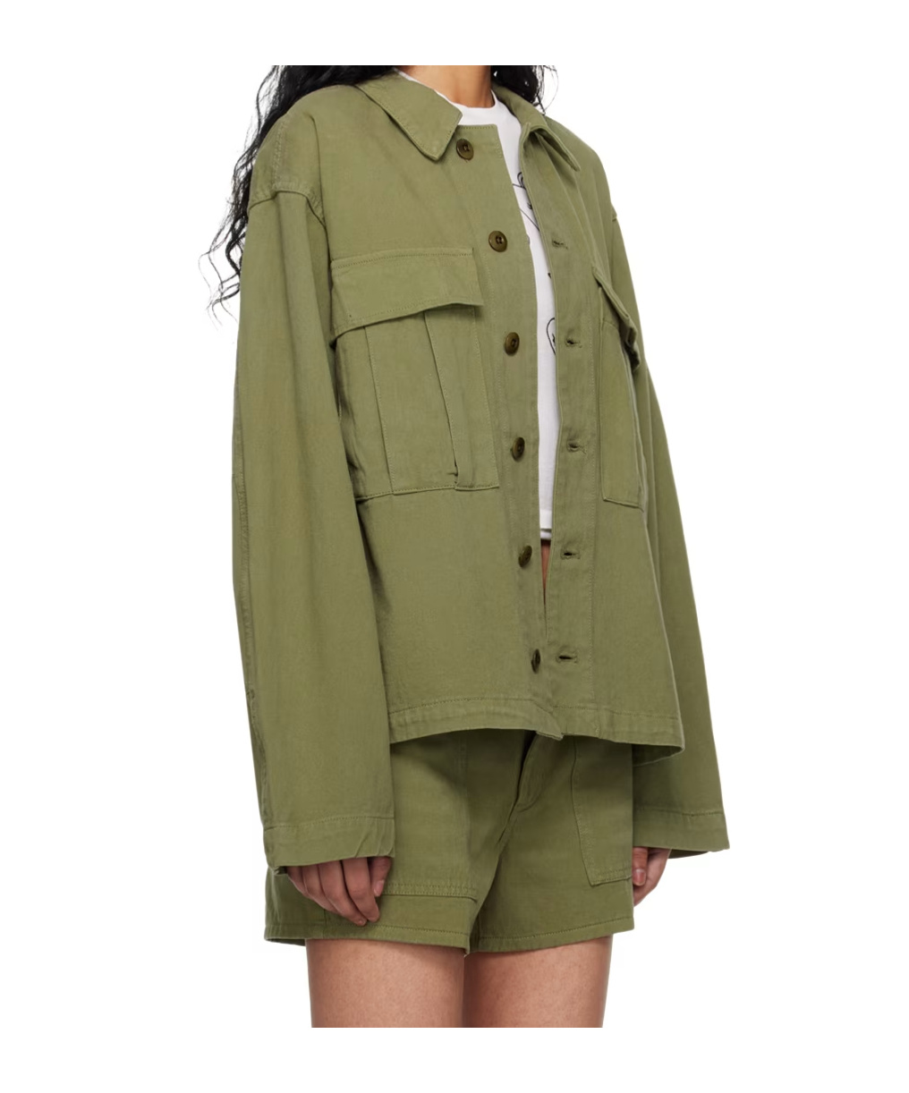 Re/done Khaki Field Jacket In Green