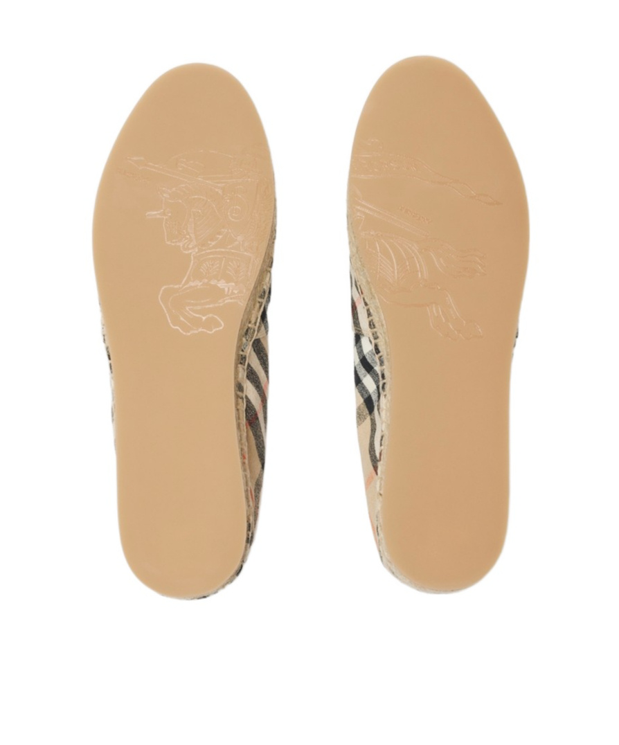 Burberry Canvas Check Pattern Espadrilles With Round Toe In Sand